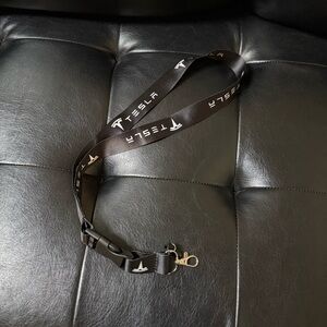 Tesla Black and White Logo Lanyard